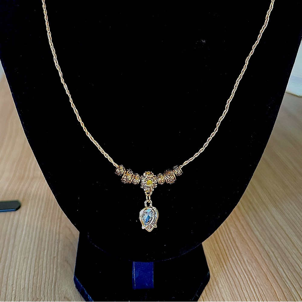 Crystal Flower Braided Necklace